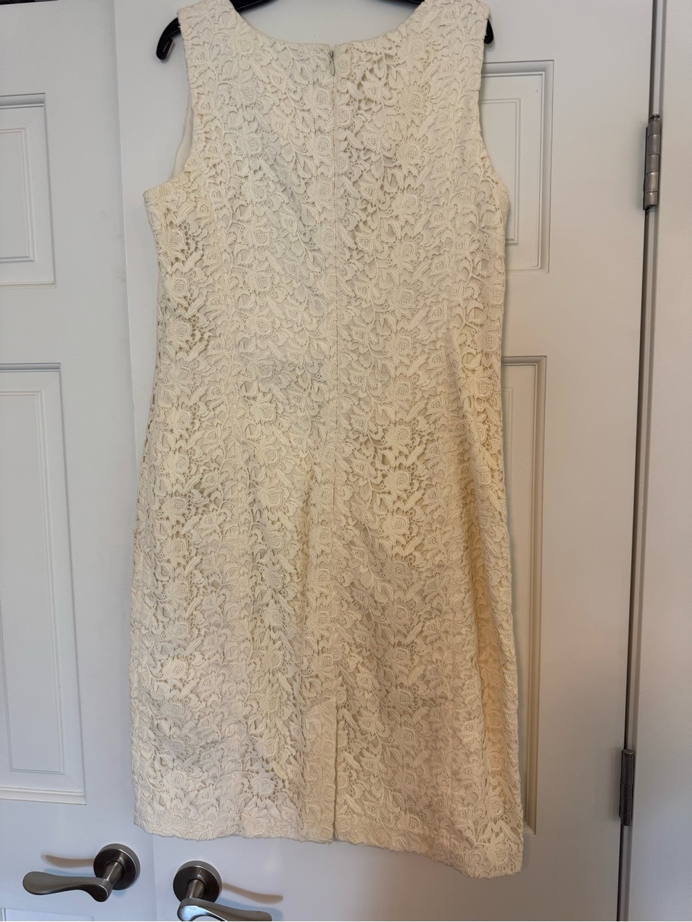 Talbots Cream Lace Midi Sheath Dress